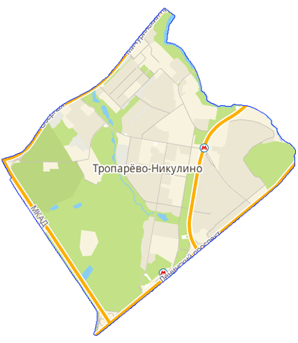 Карта Тропарево-Никулино